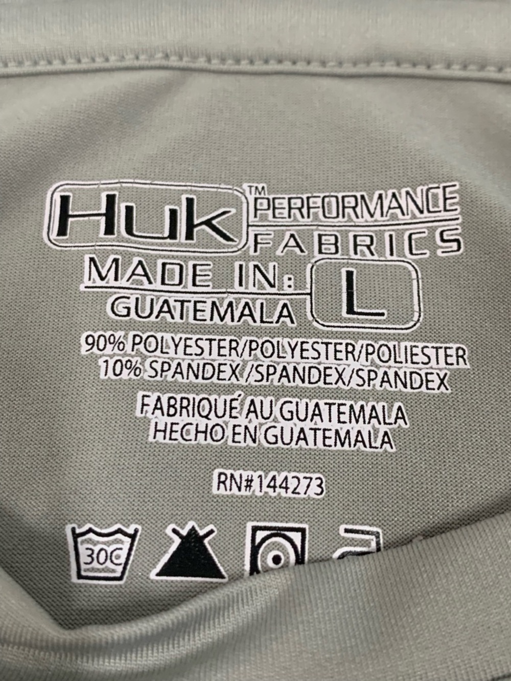 Huk Light Gray Long-Sleeve Performance Fishing Shirt - Picture 4 of 5